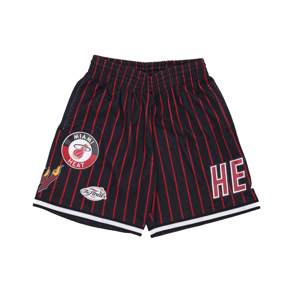 pantaloncino basket uomo nba hometown mesh short hardwood classics miahea BLACK/RED