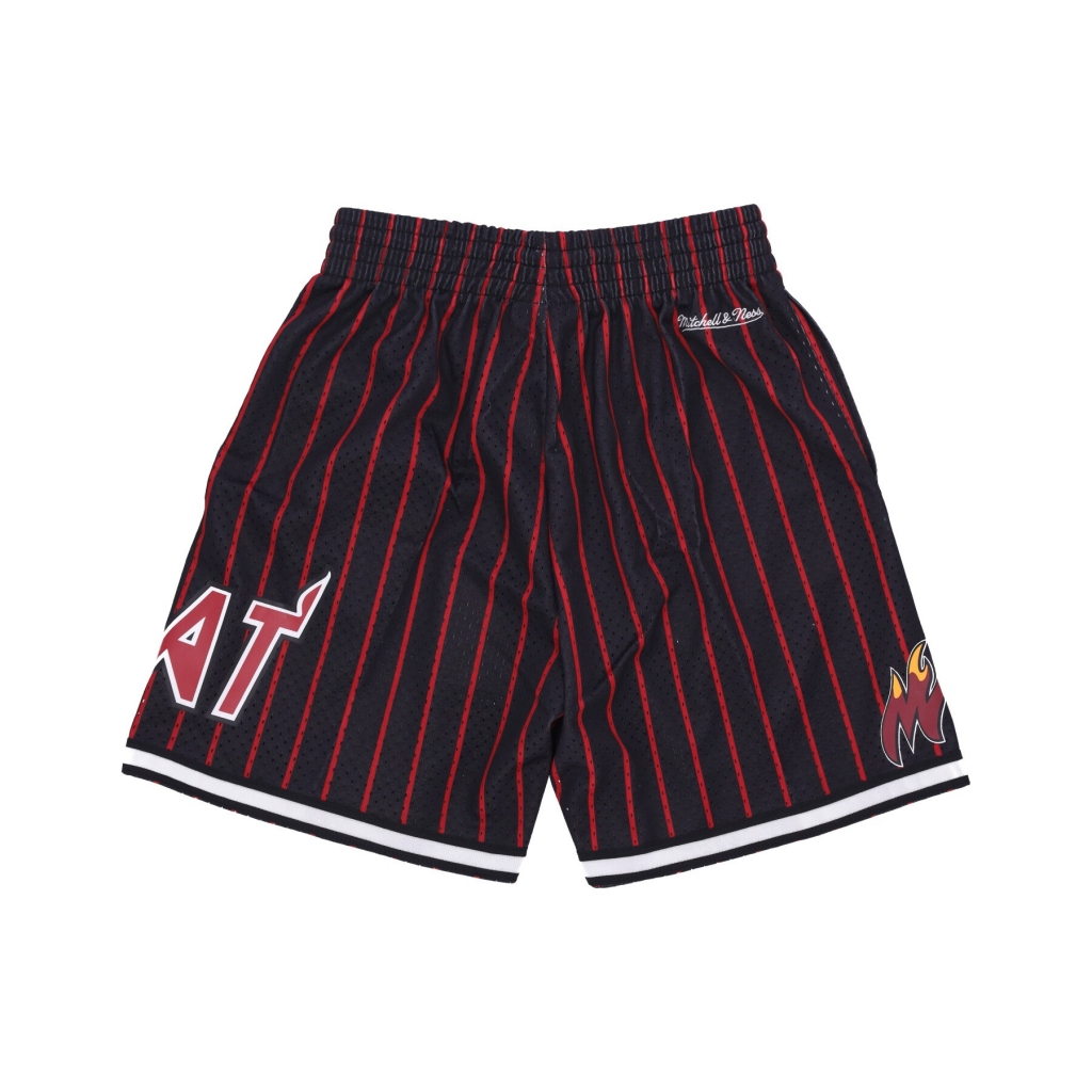 pantaloncino basket uomo nba hometown mesh short hardwood classics miahea BLACK/RED