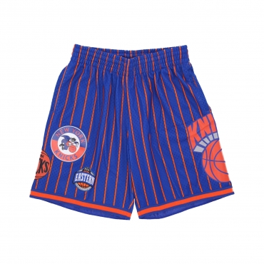 pantaloncino basket uomo nba hometown mesh short hardwood classics neykni ROYAL/ORANGE