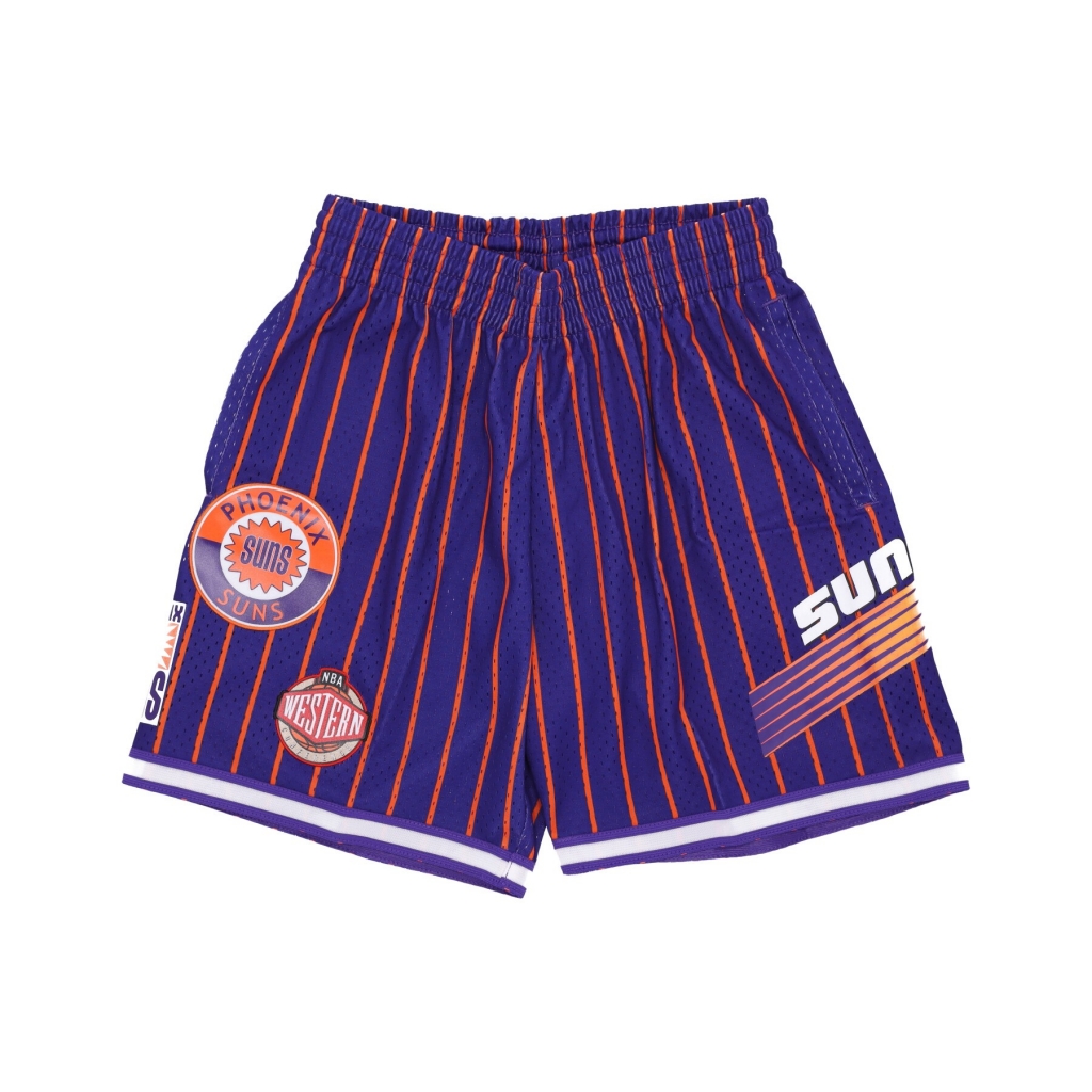 pantaloncino basket uomo nba hometown mesh short hardwood classics phosun PURPLE/ORANGE