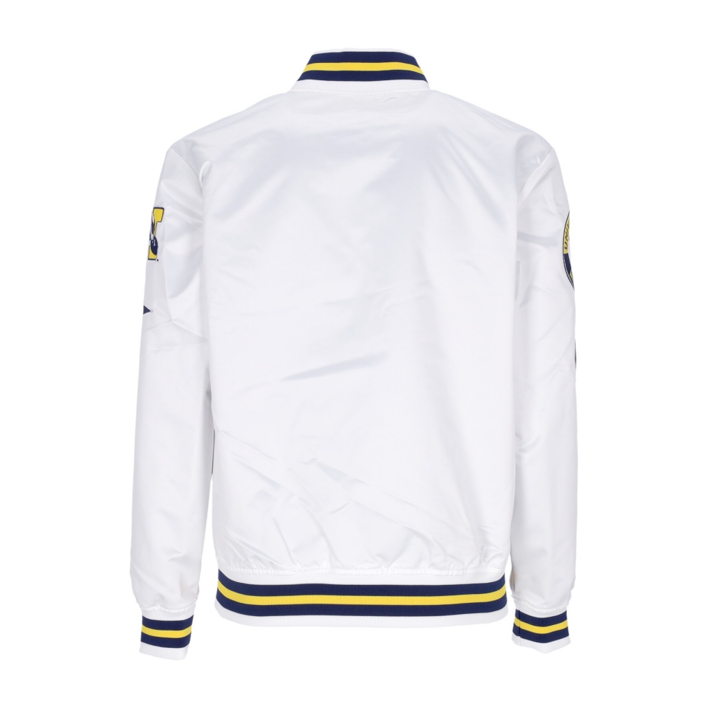 giubbotto bomber uomo ncaa hometown lw satin jacket micwol WHITE