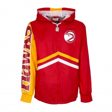 giacca a vento uomo nba undeniable full zip windbreaker hardwood classics atlhaw RED/YELLOW