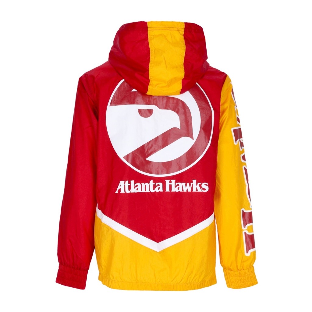 giacca a vento uomo nba undeniable full zip windbreaker hardwood classics atlhaw RED/YELLOW