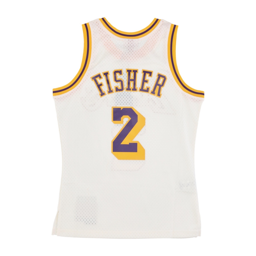 canotta basket uomo nba off white team color swingman jersey hardwood classics 1996 no 2 derek fisher loslak