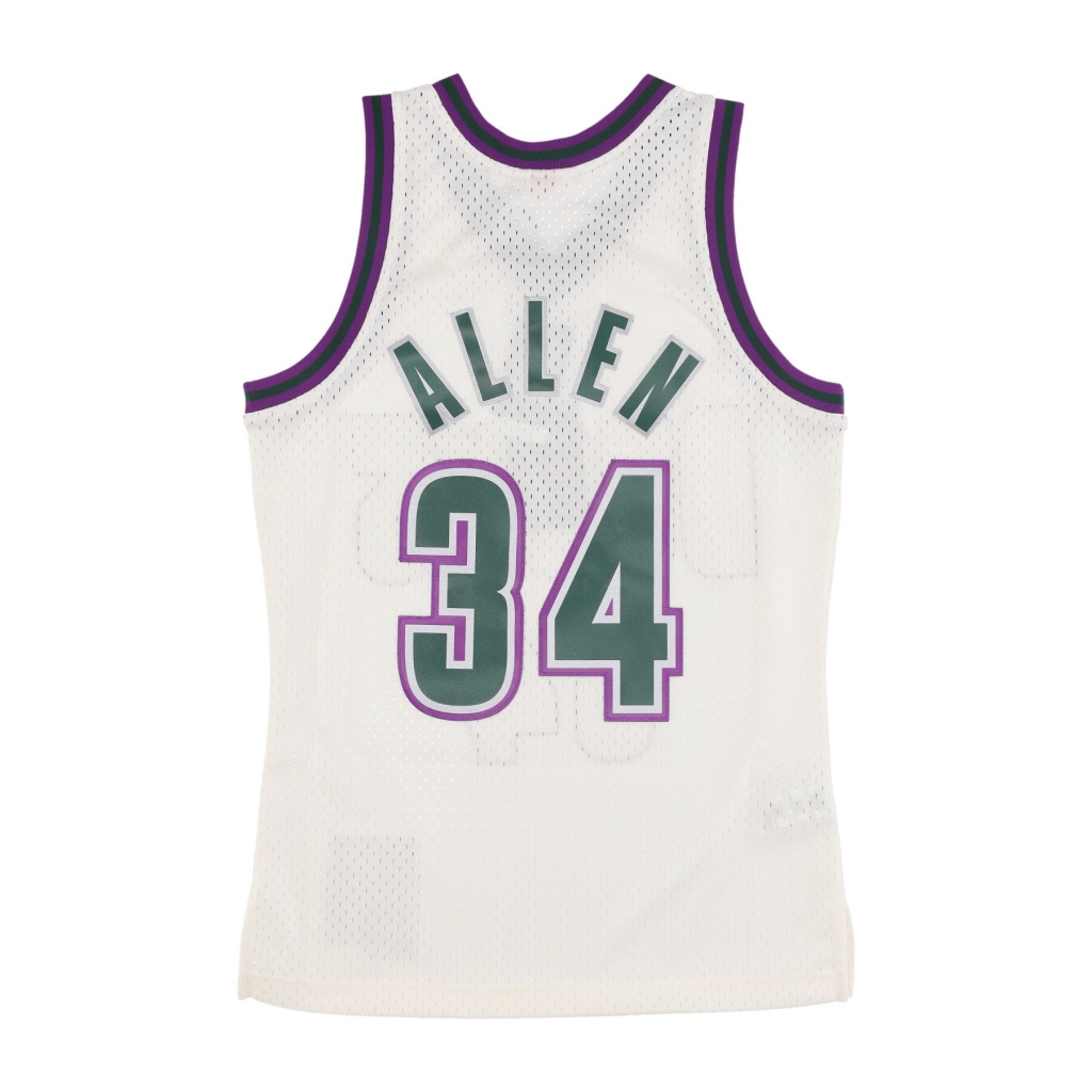 canotta basket uomo nba off white team color swingman jersey hardwood classics 1996 no 34 ray allen milbuc