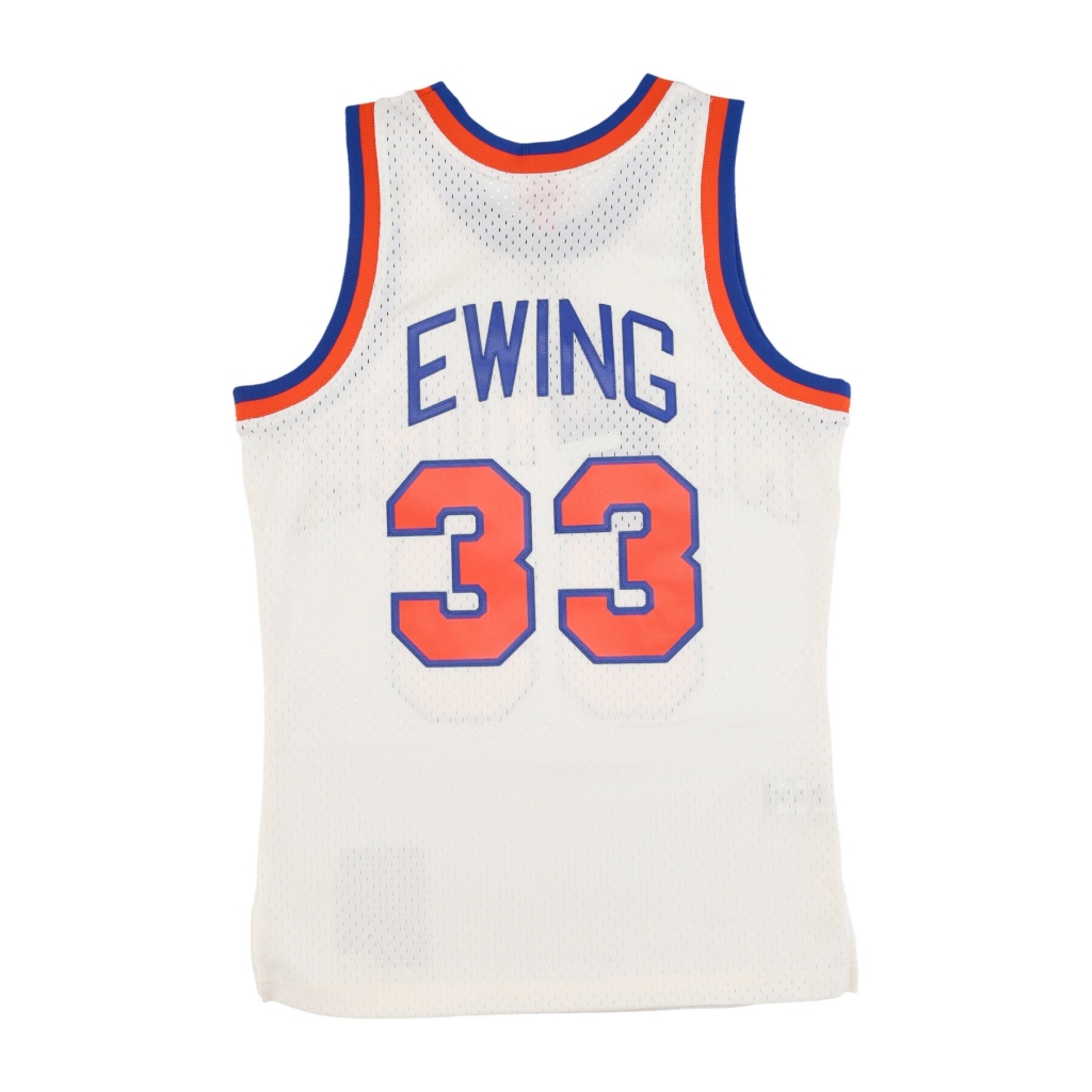 canotta basket uomo nba off white team color swingman jersey hardwood classics 1985 no 33 patrick ewing neykni