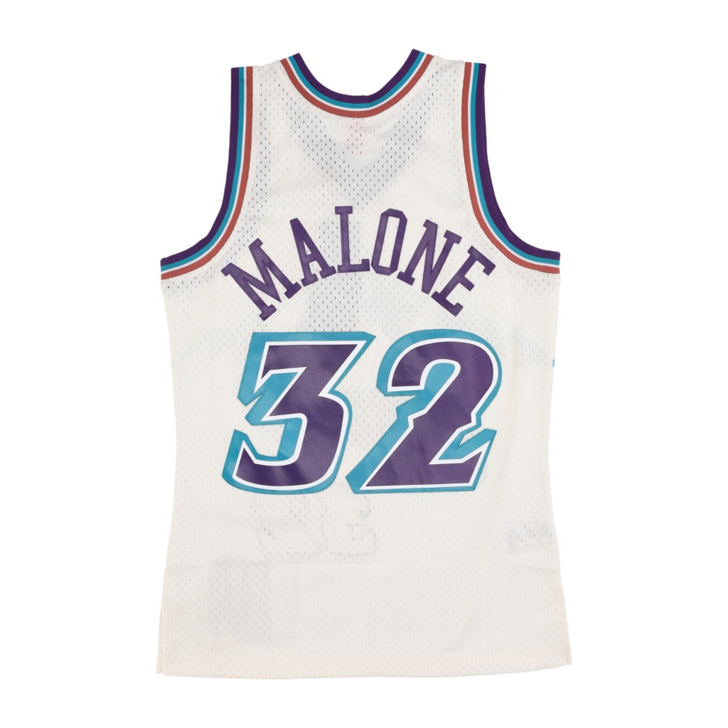 canotta basket uomo nba off white team color swingman jersey hardwood classics 1996 no 32 karl malone utajaz