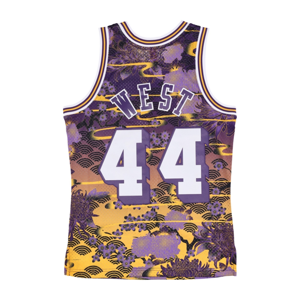 canotta basket uomo nba ah swingman jersey 50 hardwood classics 1971 no 44 jerry west loslak PURPLE/YELLOW