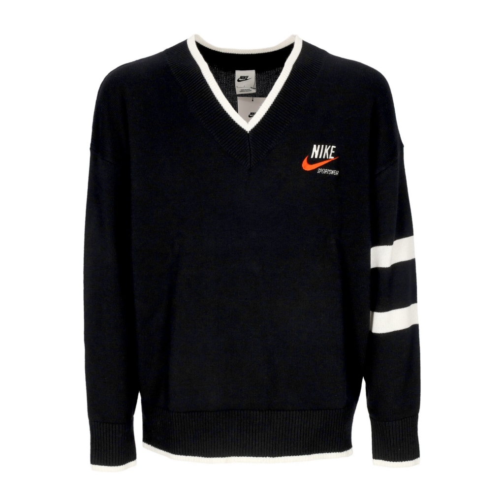 maglione leggero uomo sportswear trend sweater BLACK/SAIL/TEAM ORANGE/SAIL