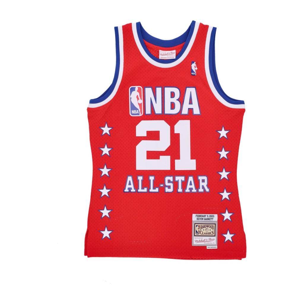 canotta basket uomo nba swingman jersey hardwood classics  no 21 kevin garnett team west RED