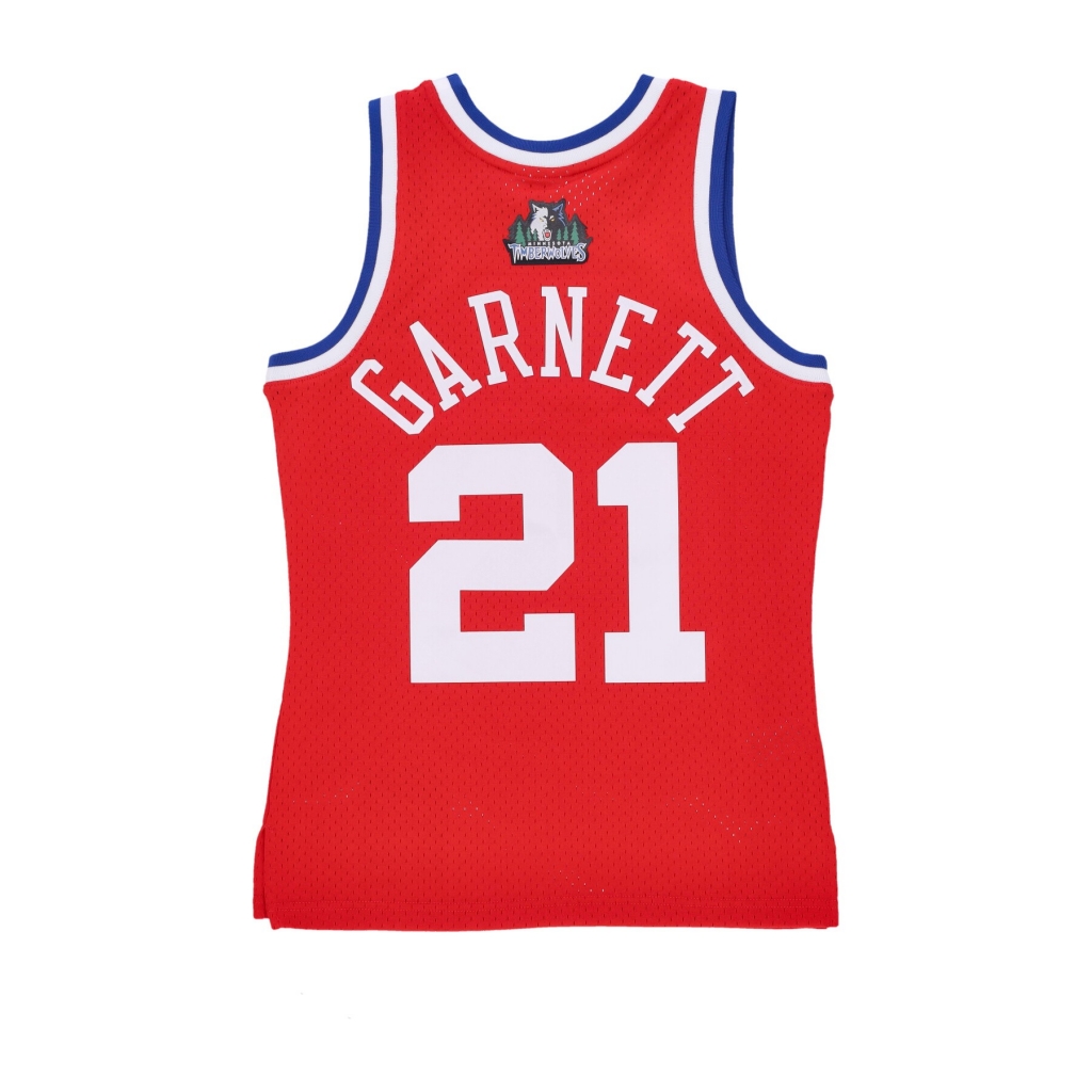 canotta basket uomo nba swingman jersey hardwood classics  no 21 kevin garnett team west RED