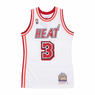 canotta basket uomo nba hwc jersey 2007 no 3 dwyane wade miahea WHITE/ORIGINAL TEAM COLORS