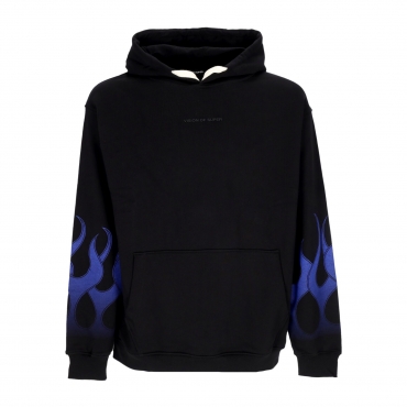 felpa leggera cappuccio uomo flames hoodie BLACK/BLUE