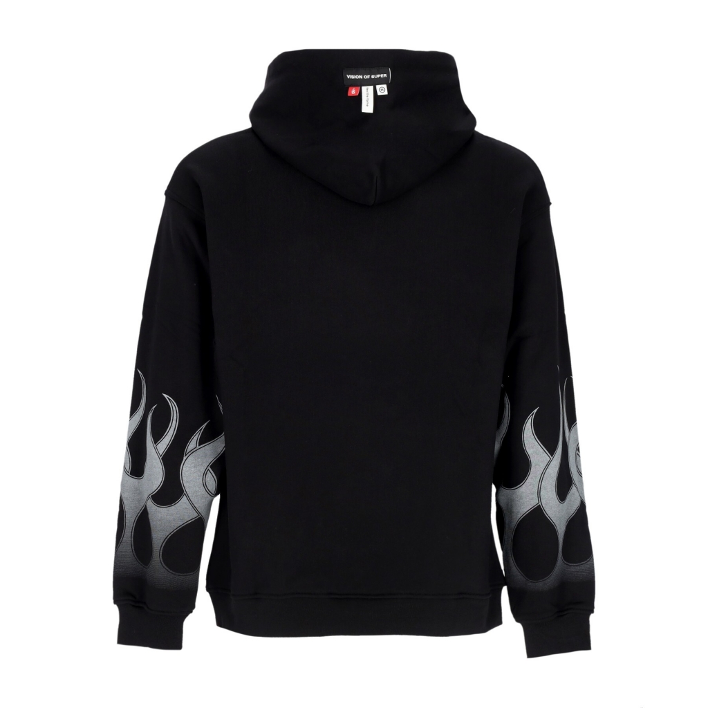 felpa leggera cappuccio uomo flames hoodie BLACK/GREY