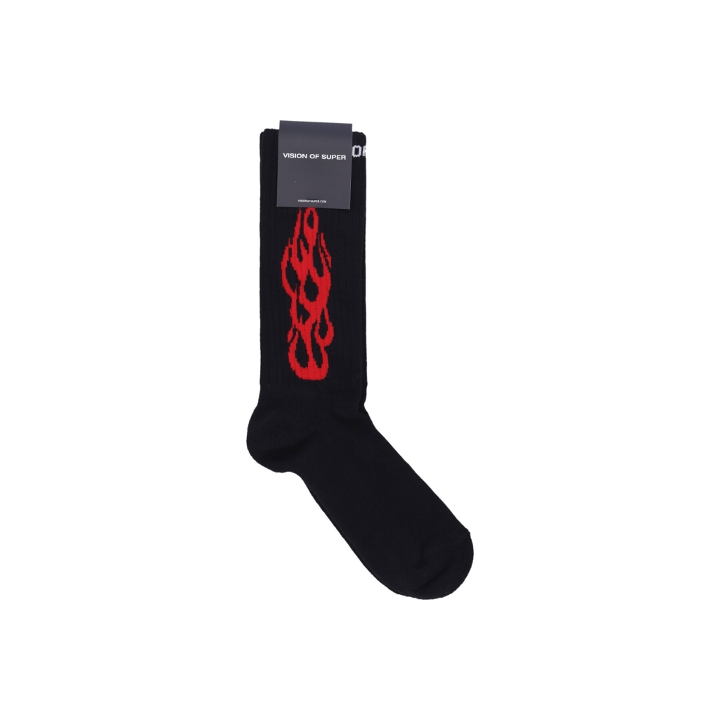 calza media uomo tribal flames socks BLACK/RED