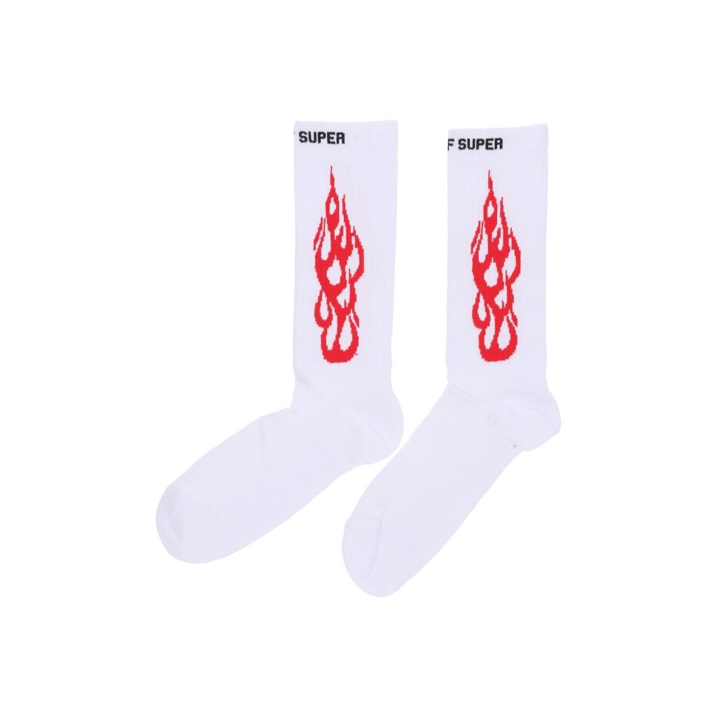 calza media uomo tribal flame socks WHITE/RED