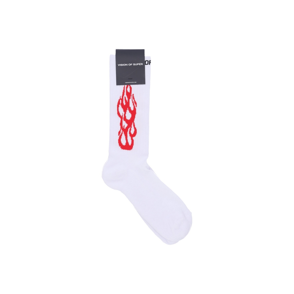 calza media uomo tribal flame socks WHITE/RED