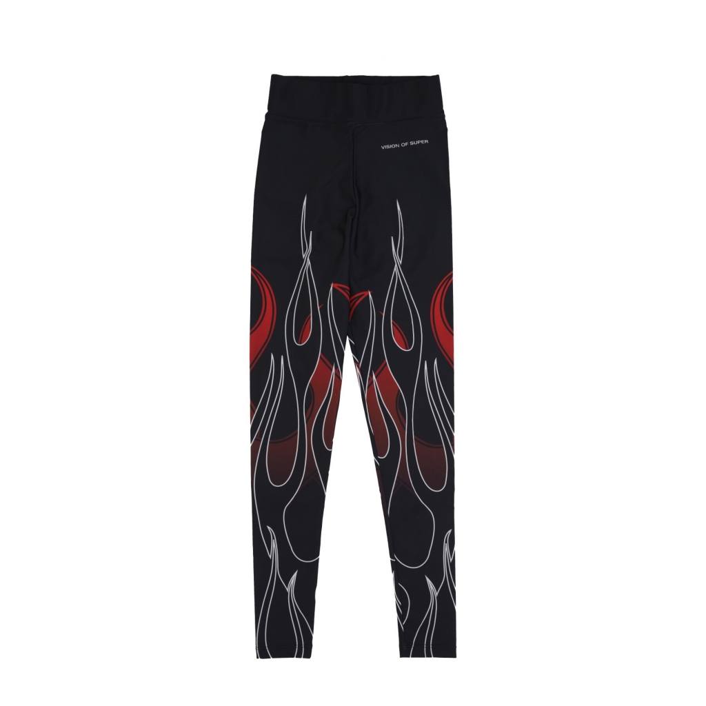 leggins donna double flames leggings BLACK/RED