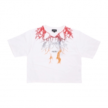 maglietta donna lightning crop tee OFF WHITE/RED/GREY/ORANGE