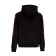 felpa leggera cappuccio uomo skeleton print hoodie BLACK/RED