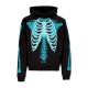 felpa leggera cappuccio uomo skeleton print hoodie BLACK/PETROLIUM