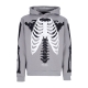 felpa leggera cappuccio uomo skeleton print hoodie GREY/WHITE