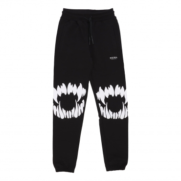 pantalone tuta leggero uomo mouth print pants BLACK/WHITE