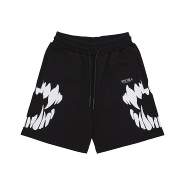 pantalone corto tuta uomo mouth print shorts BLACK/WHITE