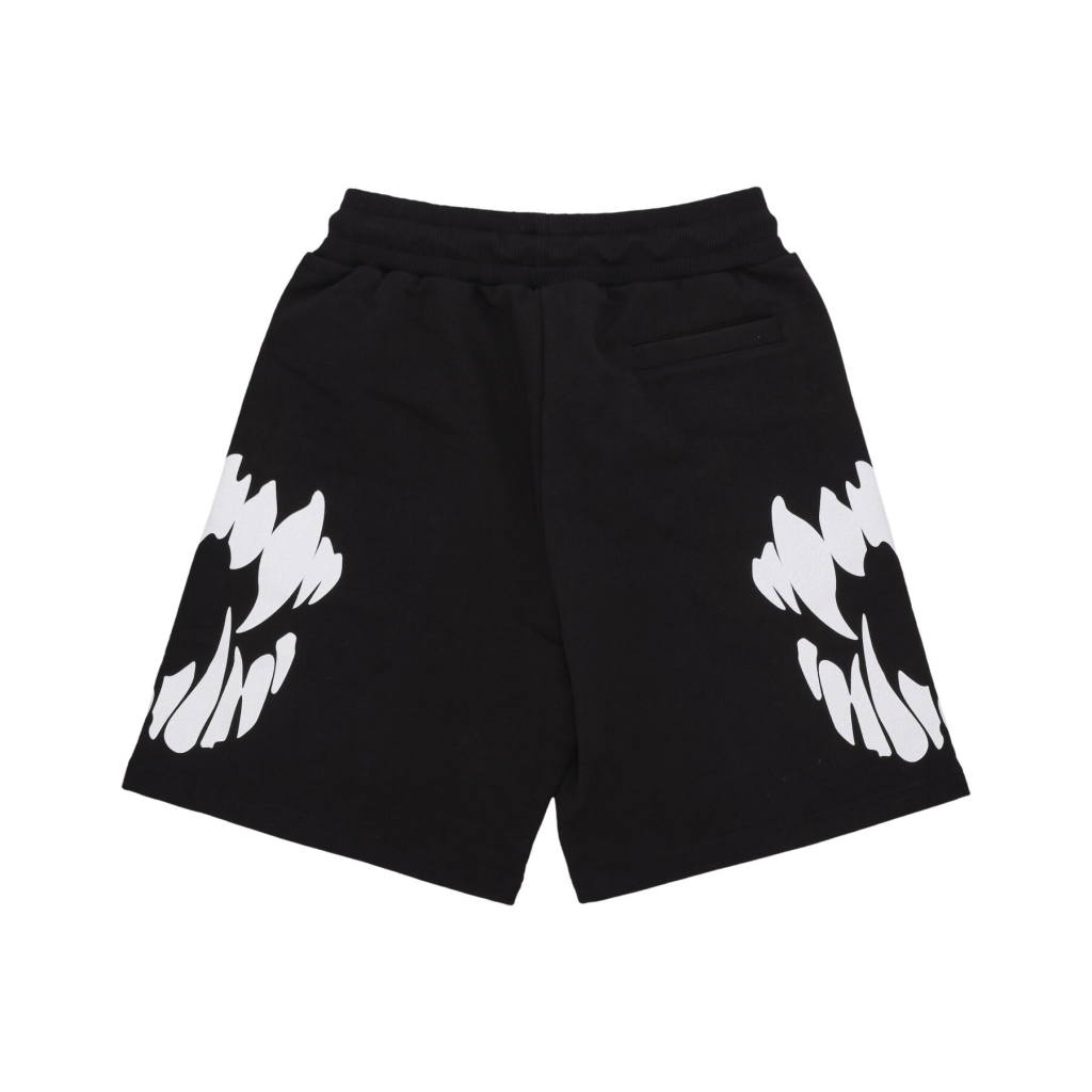 pantalone corto tuta uomo mouth print shorts BLACK/WHITE