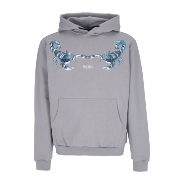 felpa leggera cappuccio uomo scorpion hoodie GREY/PETROLEUM