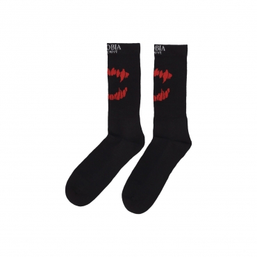 calza media uomo mouth socks BLACK/RED