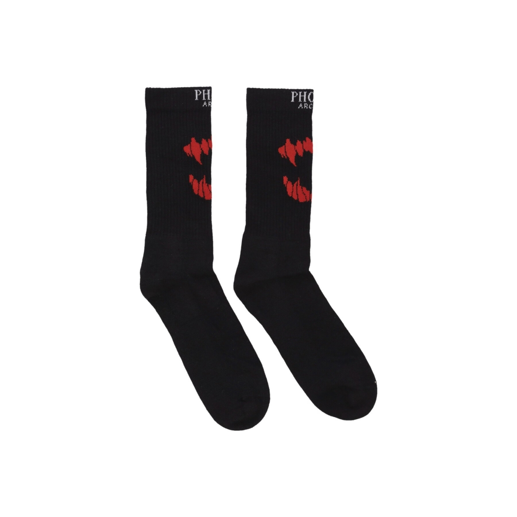 calza media uomo mouth socks BLACK/RED