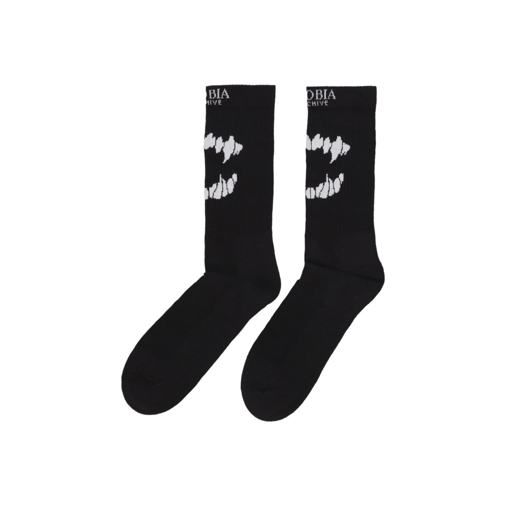 calza media uomo mouth socks BLACK/WHITE