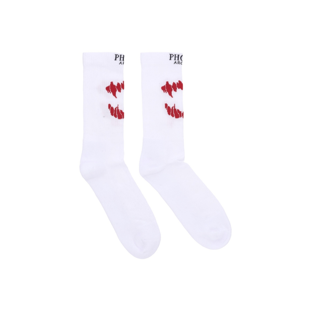 calza media uomo mouth socks WHITE/RED