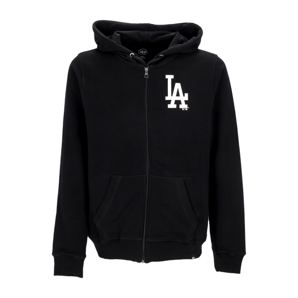 felpa leggera cappuccio zip uomo mlb imprint helix zip hoodie losdod JET BLACK