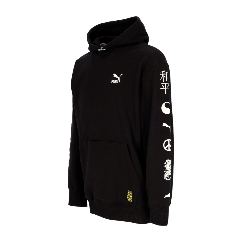 felpa leggera cappuccio uomo graphic hoodie x staple BLACK