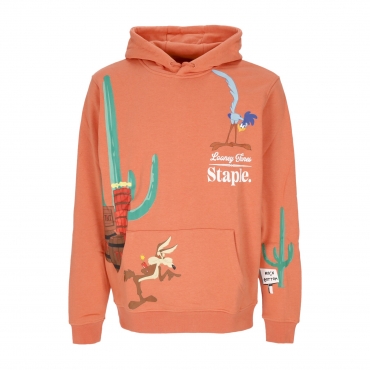 felpa leggera cappuccio uomo acme corp hoodie TERRA COTTA