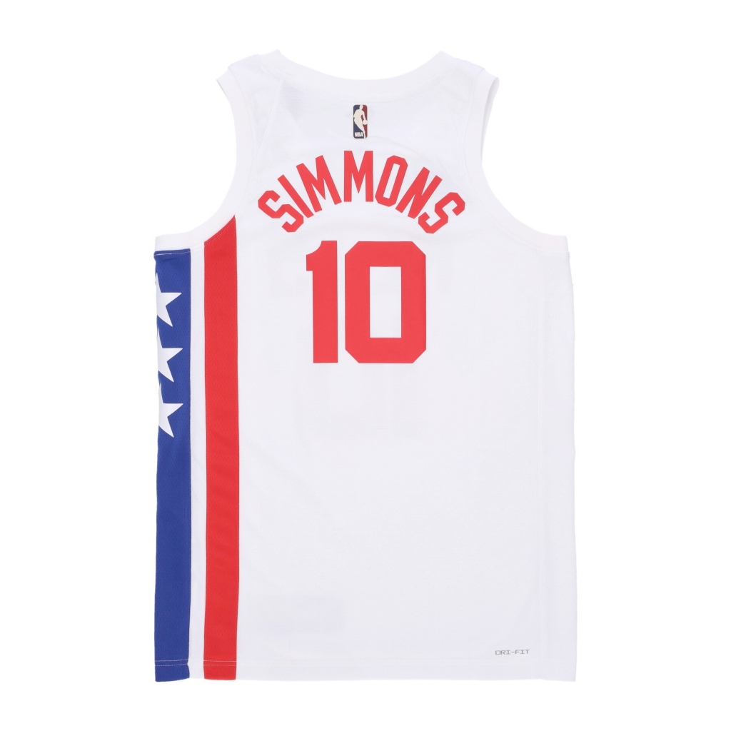 canotta basket uomo nba hwc 22 dri-fit swingman jersey no 10 ben simmons bronet WHITE