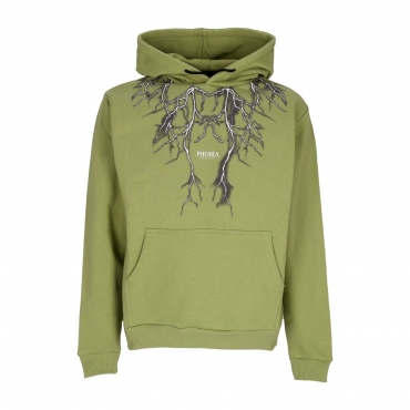 felpa leggera cappuccio uomo lightning print hoodie GREEN/GREY