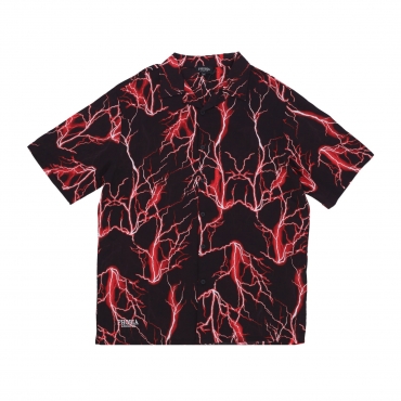 camicia manica corta uomo all over lightning shirt BLACK/RED