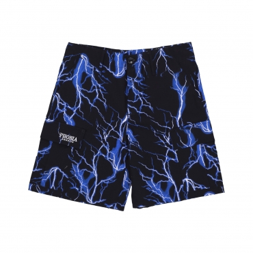 pantalone corto uomo all over lightning cargo shorts BLACK/BLUE