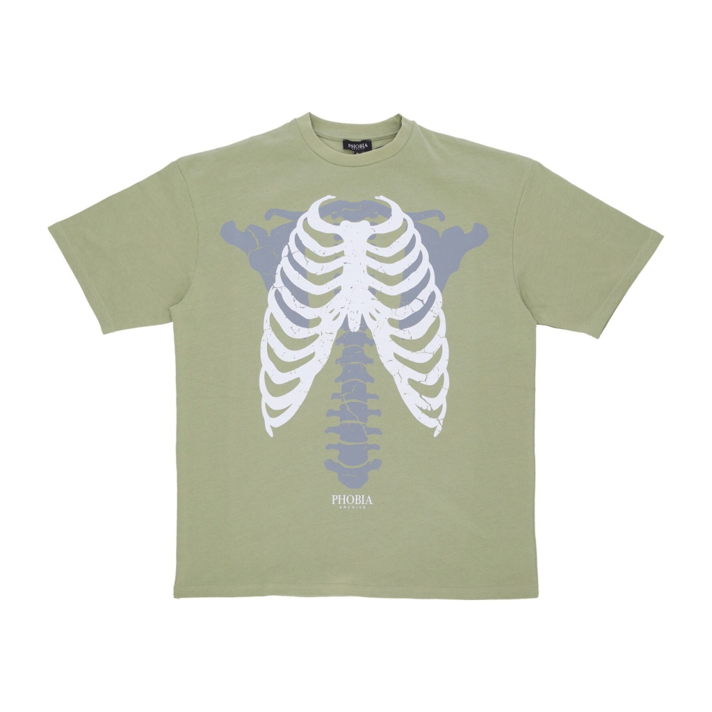 maglietta uomo skeleton print tee GREEN/GREY