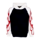 felpa leggera cappuccio uomo flames hoodie OFF WHITE/BLACK/RED