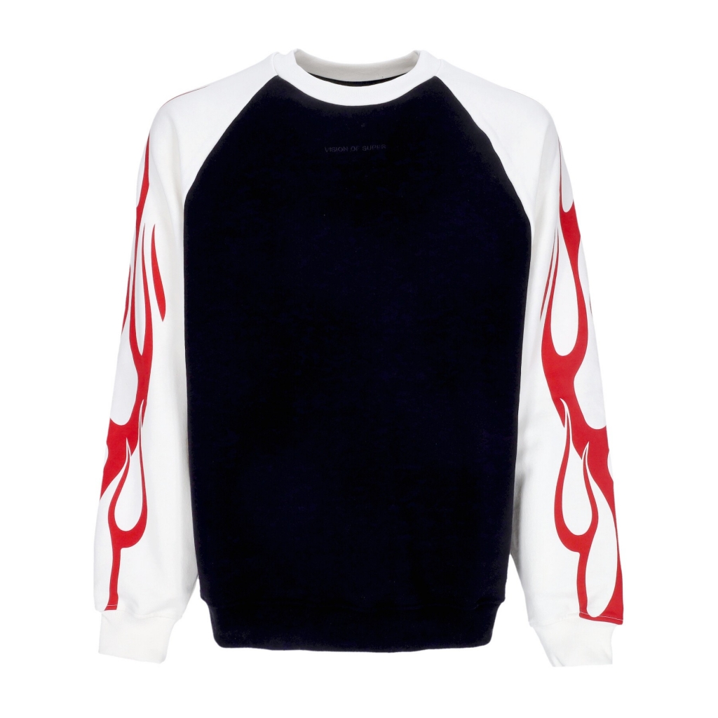 felpa leggera girocollo uomo flames crewneck OFF WHITE/BLACK/RED