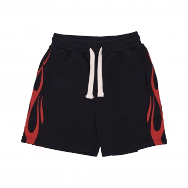 pantalone corto tuta uomo flames shorts BLACK/RED