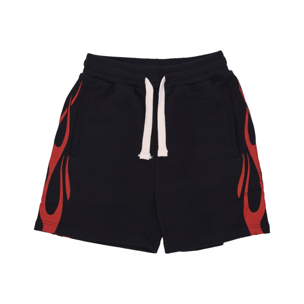 pantalone corto tuta uomo flames shorts BLACK/RED