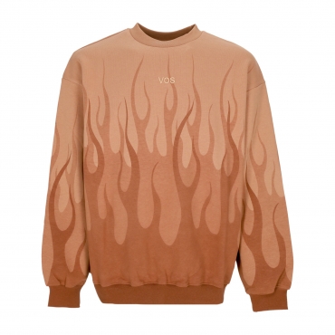 felpa leggera girocollo uomo double flames crewneck TERRACOTTA