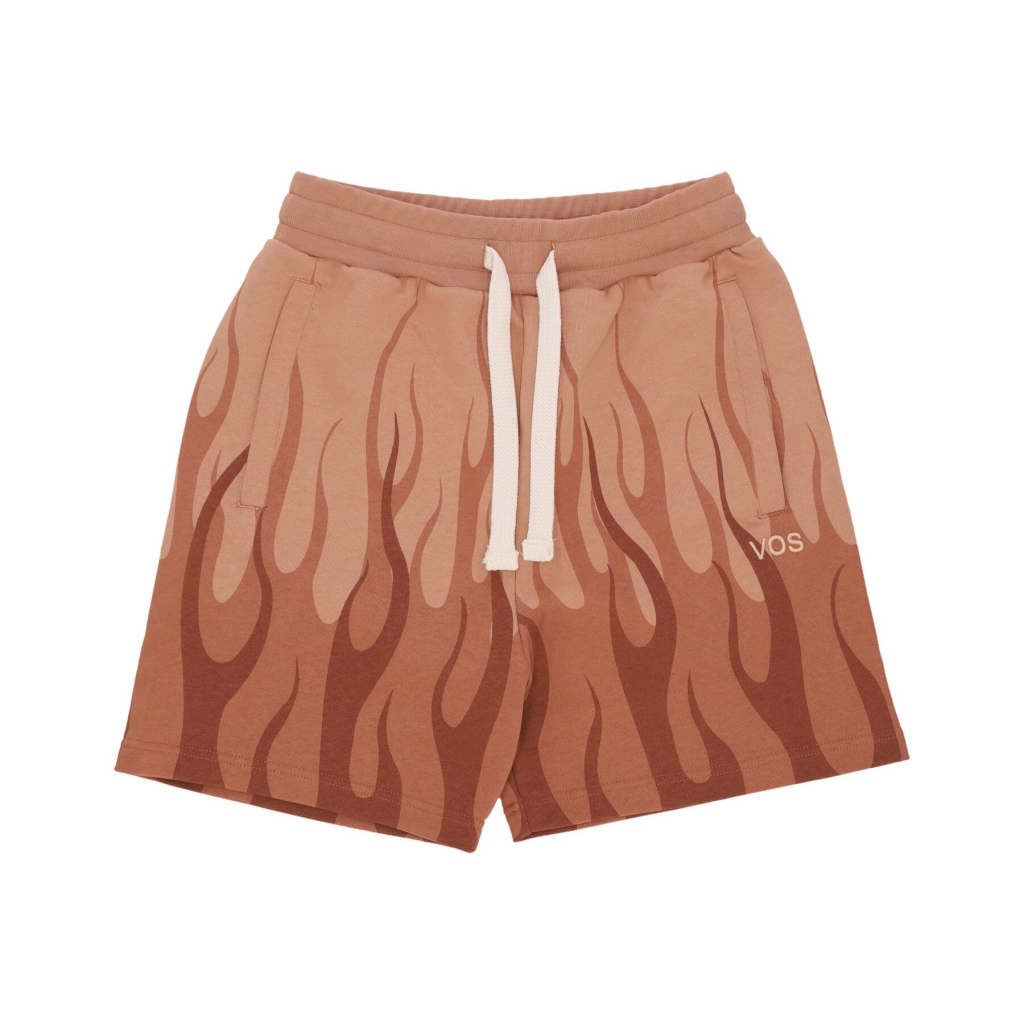 pantalone corto tuta uomo double flames shorts TERRACOTTA