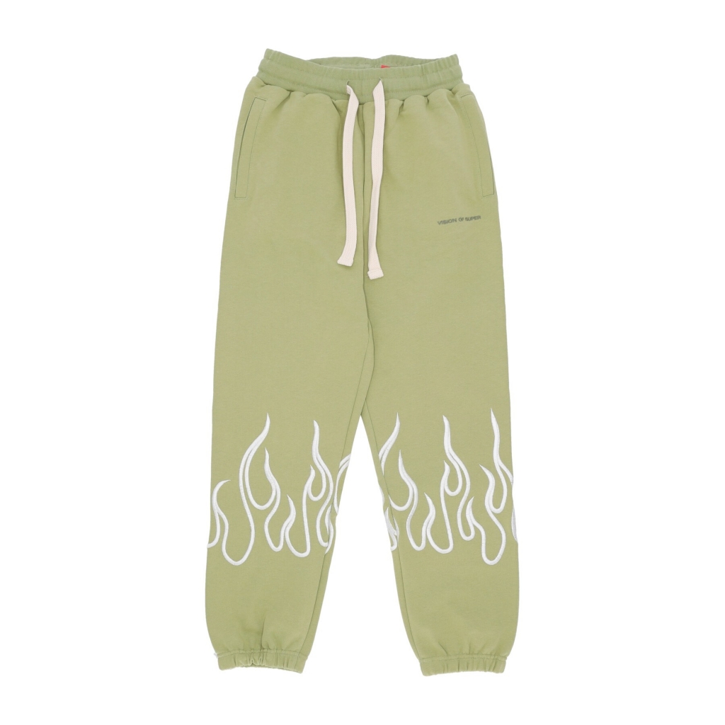 pantalone tuta leggero uomo embroidery flame pants GREEN