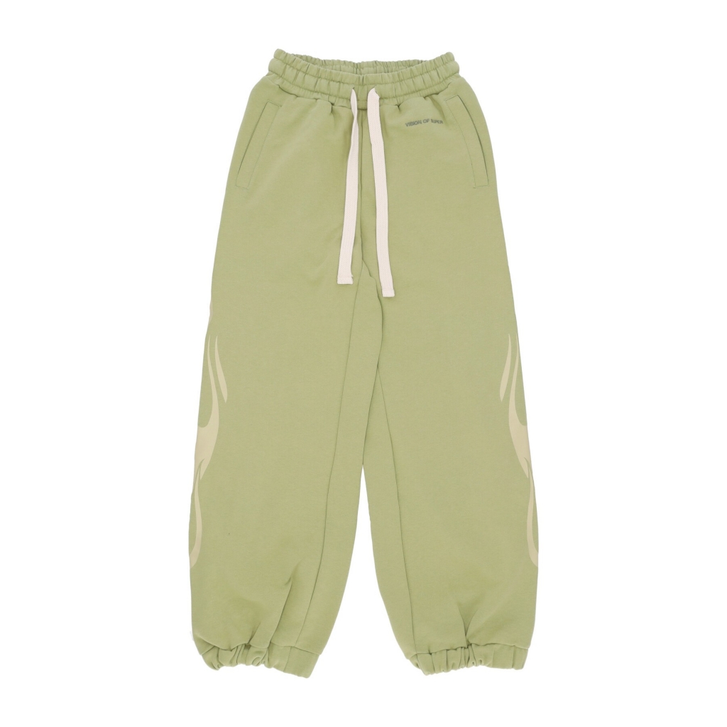 pantalone tuta leggero donna flames pants GREEN/OFF WHITE